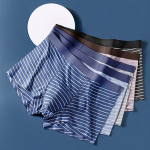 Calzoncillos Bóxer a Rayas para Hombre, Corte Medio, Sin Costuras, Transpirables y Antibacterianos, para Negocios, Hogar y Boxeo - Product Image 2