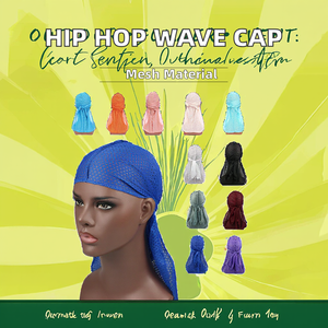 Durag à longue queue en maille respirante, bandanas à larges sangles, bonnet de chimiothérapie pour hommes et femmes, <span class=keywords><strong>bandana</strong></span> ethnique - Product Image 4
