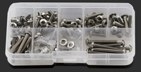 Kit d'Assortiment de Vis à Tête Hexagonale en Fer Galvanisé, M2 M3 M4 M5, avec Écrous et Rondelles