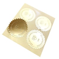 Autocollant de sceau personnalisé en feuille d'or métallique 3D gaufré de haute qualité pour usage industriel et artisanal, marque privée