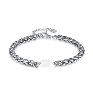 Trendy Natural Freshwater Pearls Stainless Steel Chain Handmade <b>Bracelet</b> Bangle High Quality Jewelry - Product Image 4