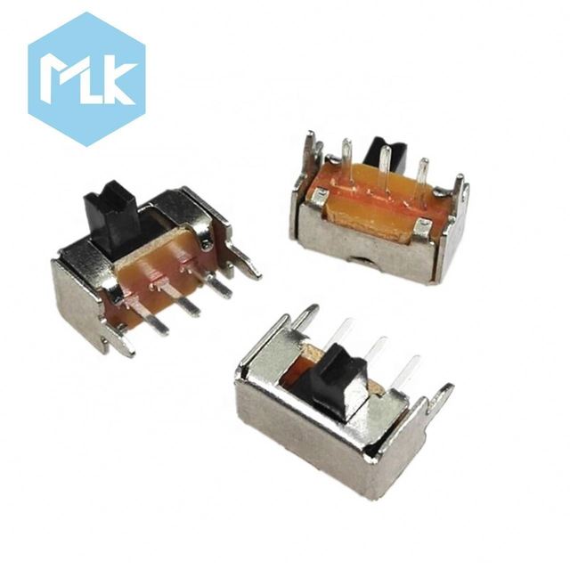MLK Toggle Switch SK12D07 Panel PCB 3 Pin 2 Position 1P2T SPDT Mini Slide Switch Side Knob 0.5A 50V SK12D07-VG2/3/4/5/6 Huakeic