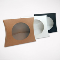 Boîte cadeau personnalisée en papier kraft biodégradable pas cher, forme oreiller, avec fenêtre