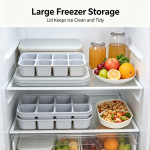 BPA-free Silicone Baby <b>Food</b> Freezer Tray with Lid 4 6 12 Grid Easy Pop Out Puree Sauce Storage Ice Tray Freezer Safe - Product Image 4