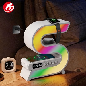 ระบบเสียงนาฬิกาตั้งโต๊ะกลางแจ้งรุ่นใหม่ S-shape 6-in-1 A936 พร้อมไฟ RGB LED สร้างบรรยากาศ กำลังไฟ 15 วัตต์ รองรับการชาร์จไร้สาย ลำโพงบลูทูธ - Product Image 1