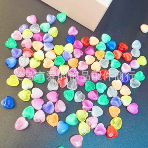 ลูกปัดอะคริลิครูปหัวใจ 9 มม. คละสี สำหรับทำสร้อยข้อมือ ยี่หวู โอริจิน FYSSYZ - Product Image 1