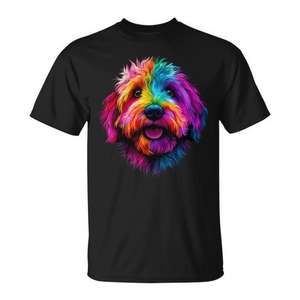 T-shirt noir coloré pour amoureux des chiens Aussiedoodle - Product Image 1