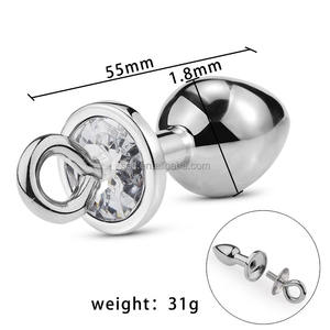 Sacknove Erotische 4 Maten Verwijderbare Trekring Metalen Diamant Alternatieve Seksspeeltjes Training Uitbreiden Zelfgemaakte Draagbare Anale Plug - Product Image 6