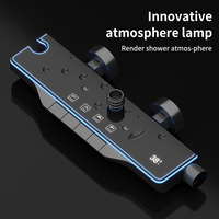 Panneau de douche thermostatique pour salle de bain avec affichage LED Noyau de valve en céramique Finition brossée Douche murale Tour Colmann System