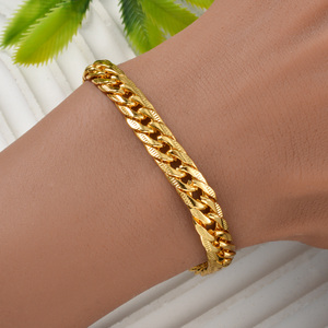 Bracelets à maillons fins Zeadear, unisexes, brillants et élégants, en acier inoxydable robuste plaqué or 18 carats, vente en gros, pour tous les jours et les banquets. - Product Image 2