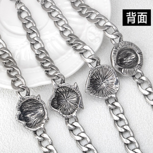 Pulsera de Cadena Cubana para Hombre, de Acero Inoxidable Plateado, con Cabeza de Animal (Tigre, León, Lobo), Estilo Hip Hop Punk - Product Image 4