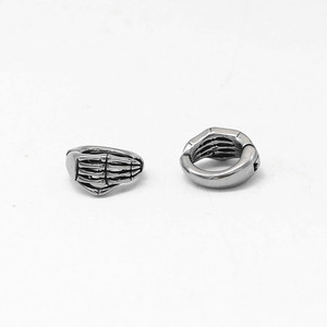 Pendientes con clip de esqueleto yunnique, diseño geométrico de acero de titanio para hombres y mujeres, joyería de moda - Product Image 5