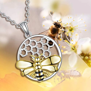 Nueva llegada 925 joyería de plata esterlina personalizada lindo insecto abeja medallón foto Collar para mujeres - Product Image 4