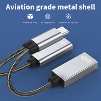 Cable adaptador USB 2,0 a USB tipo C OTG, convertidor de datos con puerto de carga PD para GoogleTV Chromecast Samsung