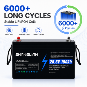 แบตเตอรี่ 24V 25.6V 100Ah 2560Wh ลิเธียมไอรอนฟอสเฟตแบบ Deep Cycle สำหรับมอเตอร์ทรอลลิ่ง เรือเดินทะเล เรือยอชท์ พลังงานสำรองจากพลังงานแสงอาทิตย์ 25.6V100Ah-LF - Product Image 5