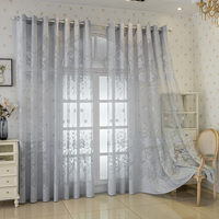 Voilages Jacquard Creux Style Rural Européen avec Œillets – Fournisseur d'Usine – Rideaux Transparents en Tulle pour Salon