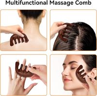 Peigne de Massage du Cuir Chevelu en Bois Personnalisable avec Logo, Masseur de Tête Gua Sha en Bois de Santal pour la Croissance des Cheveux Femmes Hommes