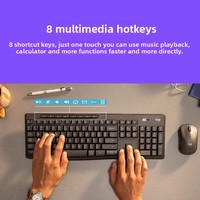 Ensemble clavier et souris sans fil Logic MK370, édition commerciale, double mode, silencieux, pour bureau, portable, USB, 1000 dpi