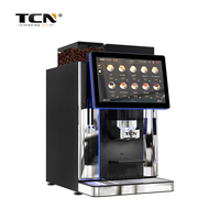 Machine à expresso TCN Fresh Milk Bean to Cup avec double chaudière et moulin à grains plats de 64 mm, écran tactile intelligent pour les hôtels et les entreprises