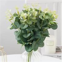 Composition florale artificielle de mariage, verdure d'eucalyptus, plantes artificielles en soie au toucher réel, plantes vertes d'intérieur