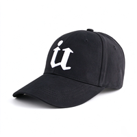 Casquette de baseball unisexe réglable avec broderie de logo personnalisé, couleur unie noire, pour cadeau promotionnel