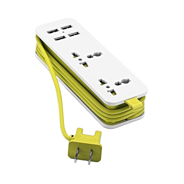 US Plug Extension US Portable Travel Power Strip Surge Protector 4 USB 5V 2A 1.5m Non-Grounding Smart Phone Charger Wall Desktop
