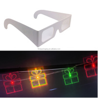 Verres de diffraction de coeur de Noël de papier de fête de vacances impression personnalisée lunettes de feu d'artifice 3d personnalisables