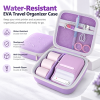 Étui de rangement rigide en EVA anti-chute et hydrofuge sur mesure avec poche en filet pour mini-imprimante d'étiquettes, idéal pour les voyages et l'organisation à domicile