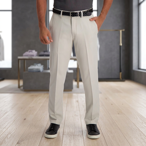 Men's Formal <b>Trousers</b> Pleated Pants Mid Waist Straight Leg <b>Summer</b> Wear Custom Logo Wholesale Rate OEM Custom Fashion Cheap Price - Product Image 3