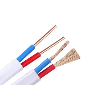 OEM固体或柔性聚氯乙烯绝缘1.5毫米2.5毫米双接地电缆扁平电缆