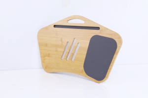 สินค้ามาใหม่โต๊ะแล็ปท็อปแบบพกพาโต๊ะหมอนนุ่มพร้อมที่จับโต๊ะไม้ไผ่วางบนตักสำหรับวางแผ่นและที่วางโทรศัพท์ - Product Image 3