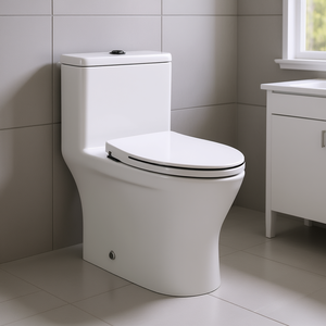 Inodoro alargado de una pieza con descarga dual Vortex, blanco, 1.0 GPF, montado en el suelo, accesorio de baño contemporáneo - Product Image 2