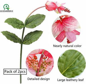 Artificial Medinilla <span class=keywords><strong>Magnifica</strong></span> PU Real Touch flores exóticas Tropical orquídea filipina Rosa planta de uva para la decoración del jardín del hogar - Product Image 3