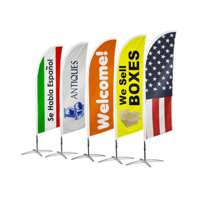 Bandera Publicitaria Personalizada con Logotipo, Tejida, para Negocios, Eventos Deportivos, Playa, Forma <span class=keywords><strong>de</strong></span> Lágrima, Exterior, Bandera Tipo Pluma - Product Image 1