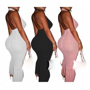 Nouvelle <span class=keywords><strong>Robe</strong></span> Sexy à Bretelles Dos Nu en Maille Léopard Floquée Transparente - Product Image 3