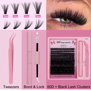 Bán Buôn Tùy Chỉnh 240Pcs Cụm D Cuộn DIY Lash Mở Rộng Kit Nhãn Hiệu Riêng Mềm Tóc Con Người Lông Mi Mở Rộng Thiết Lập - Product Image 2