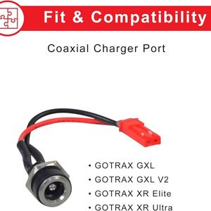 Cable Coaxial de Repuesto para Puerto de Carga de Patinete Eléctrico GOTRAX GXL V2 XR Elite XR Ultra Rival, 5.5 mm DE, 2.5 mm DI, 36V - Product Image 3