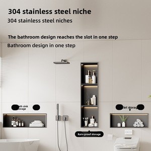 304 thép không gỉ Tắm Giá phòng tắm nhúng nhà vệ sinh lưu trữ phòng tắm hốc lưu trữ - Product Image 4