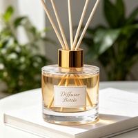 Bouteille en verre vide ronde transparente à base lourde pour diffuseur de parfum, 120ml, 200ml, 250ml – Offre spéciale Noël