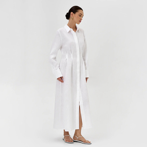 Abito Camicia <span class=keywords><strong>con</strong></span> Risvolto Stile Commuting Primavera Estate 2026 Nuovo Modello <span class=keywords><strong>con</strong></span> Vita Stretta e <span class=keywords><strong>Spacco</strong></span> Frontale - Product Image 2