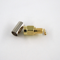 Conector Coaxial RF SMA de Polaridad Inversa, Conector Macho de Crimpado para Cable RG58