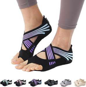 Calcetines de <span class=keywords><strong>Yoga</strong></span> sin Dedos con Agarre Antideslizante y Correas <span class=keywords><strong>para</strong></span> Pilates, Barre, Ballet, Bikram, Entrenamiento <span class=keywords><strong>para</strong></span> Mujeres, Zapatos de <span class=keywords><strong>Yoga</strong></span> con Suela Suave <span class=keywords><strong>para</strong></span> Ejercicio - Product Image 1