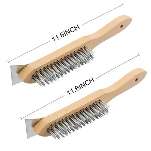 Brosse à broches métalliques en bois, brosse à fils pour nettoyage de toiture, brosse à fils sur bloc de bois - Product Image 3
