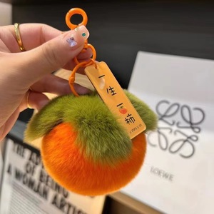 Llavero de caqui, accesorio para bolso, colgante de peluche para mochila, amuleto de la suerte con temática de caqui, pequeño colgante de regalo. - Product Image 4