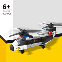 Helikopter MOC 1918B Model blok kreatif DIY 103 buah partikel kecil mainan blok bangunan rakitan edukasi anak-anak grosir