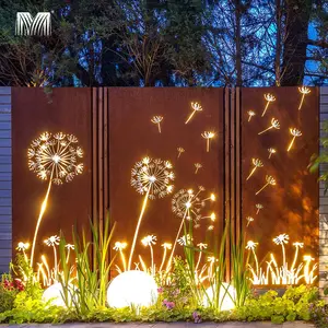 Ponta de metal para parede decorativa, painéis de parede de alumínio com corte a laser para jardim, recém-privacidade