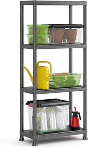 מתלה מדף פלסטיק מתכוונן קל משקל מקסולוד 70 ק""ג מחסן אחסון ביתי הרכבה קלה מתלה מדפי מדפים מדפים - Product Image 5