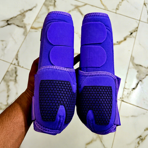 Protège-tendons pour chevaux en néoprène, couleur unie violette, pour l'extérieur, pour le soin des chevaux - Product Image 1