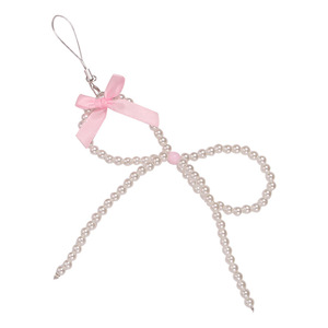 Nuevo colgante de llavero con lazo rosa perla, caja de teléfono personalizada, cadena, pareja, bolso bonito, decoración - Product Image 5