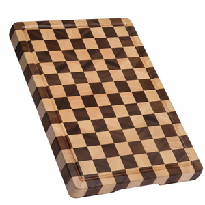 Planche à découper de luxe en bois de chêne à grain bouté, planche à découper de boucher de qualité supérieure avec canal à jus, planche à découper de cuisine antidérapante - Product Image 2